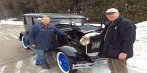 Nottawasaga Region members out for a winter in model A in Winter conditions